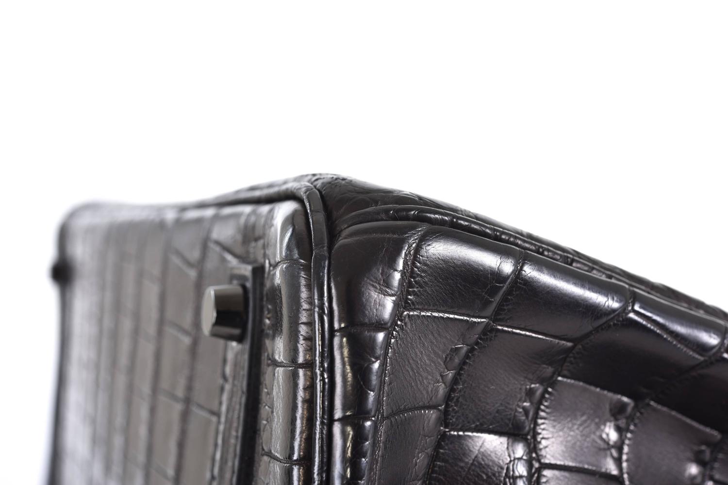Hermes So Black Alligator 35cm Birkin Bag w Black Hardware Edition ...  