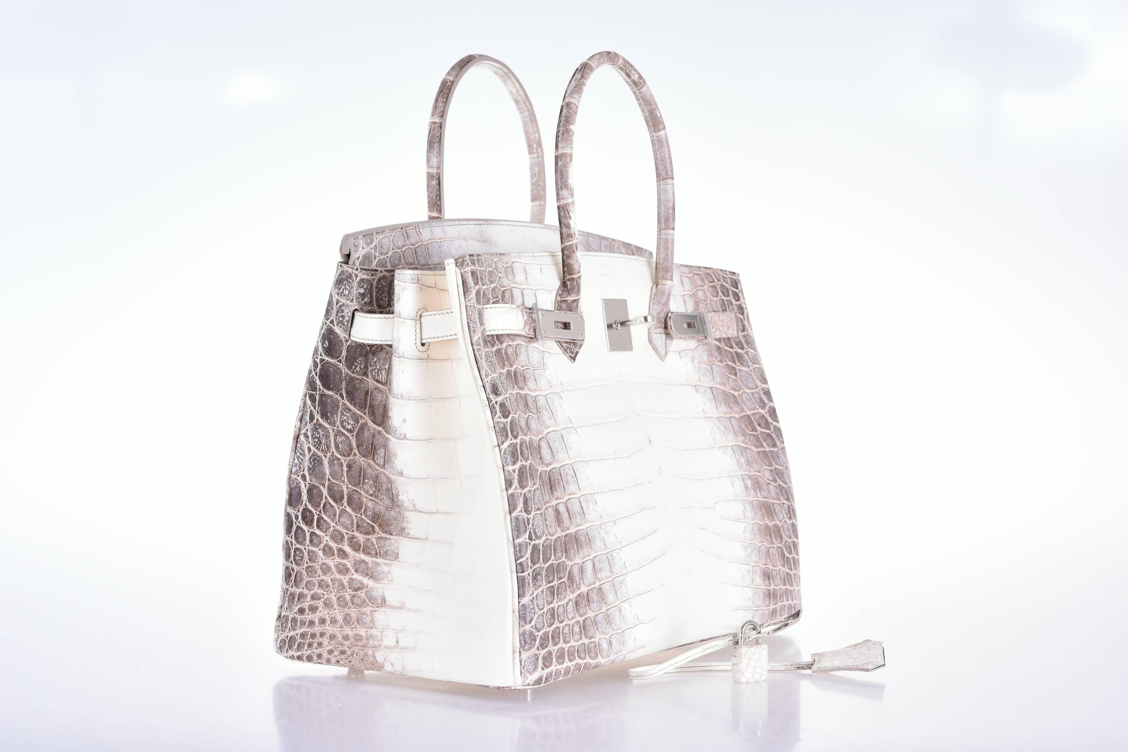 Women's Hermes Himalayan Nilo crocodile 35cm Birkin Bag Limited Edition JaneFinds For Sale