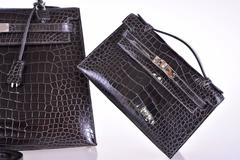 HERMES 35CM SHINY GRAPHITE POROSUS SALLIER KELLY BAG WITH PALLADIUM JaneFinds