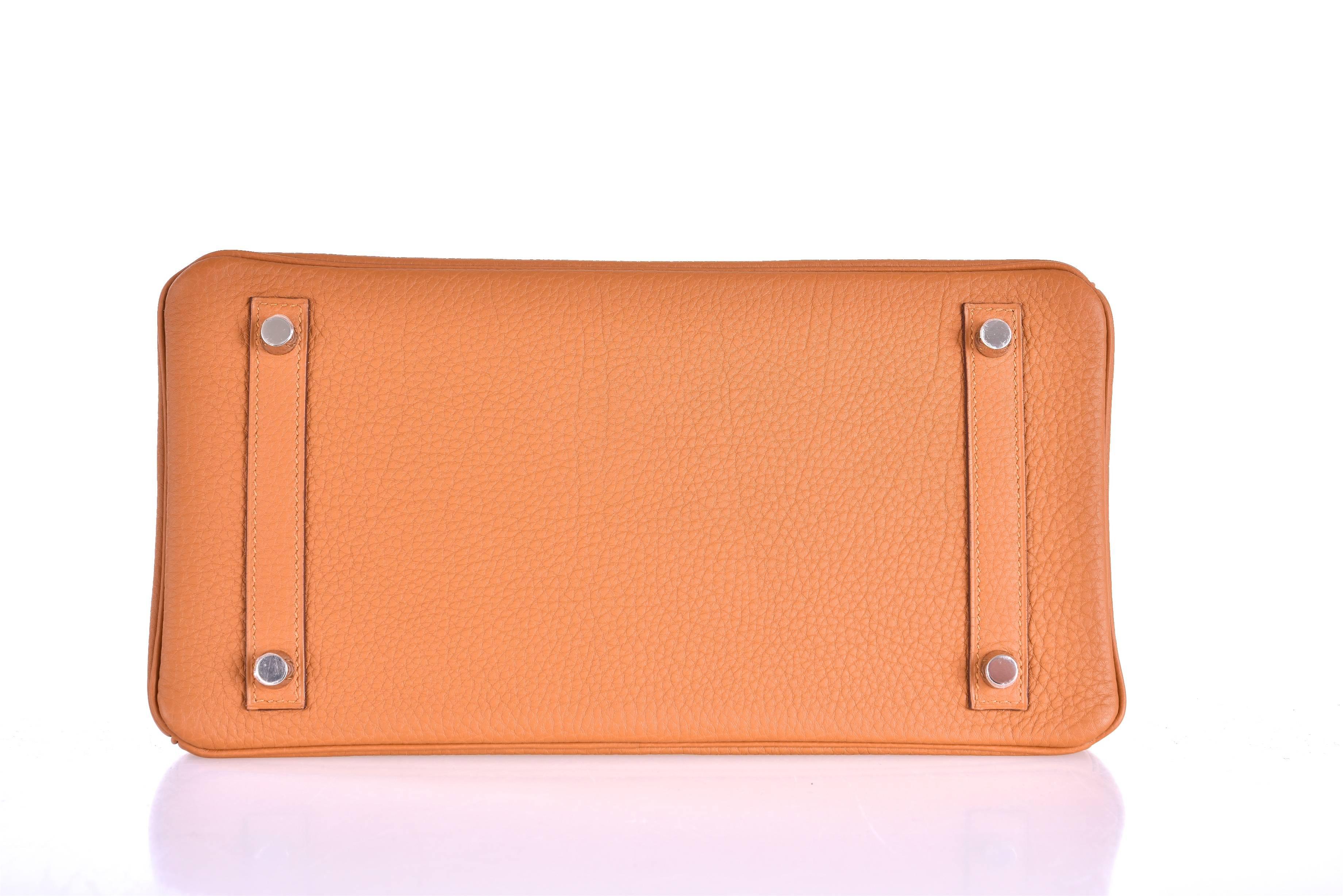 Orange Hermes 30cm Birkin New Caramel color Togo Leather JaneFinds For Sale