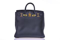 Hermes HAC Haut a Courroies Bleu Ocean Togo 40 cm Bag- Blue with GHW JaneFinds