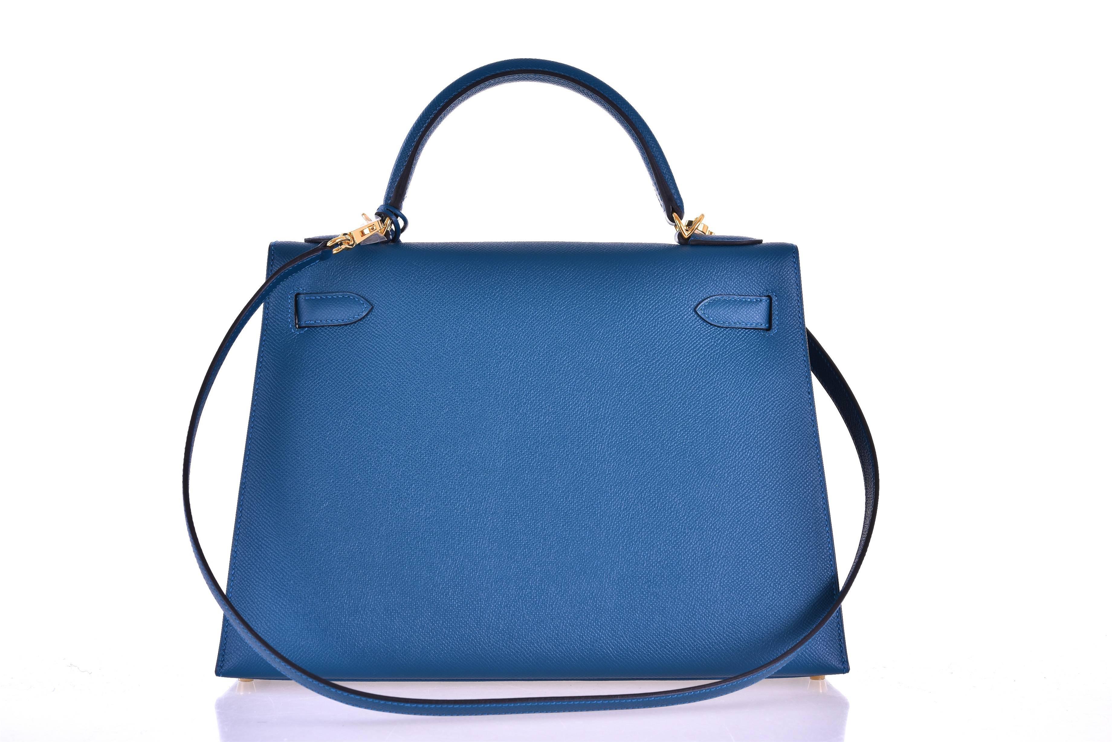 Hermès Kelly 32cm Blaue Colvert Epsom Sellier Gold Hardware Jane Finds 3