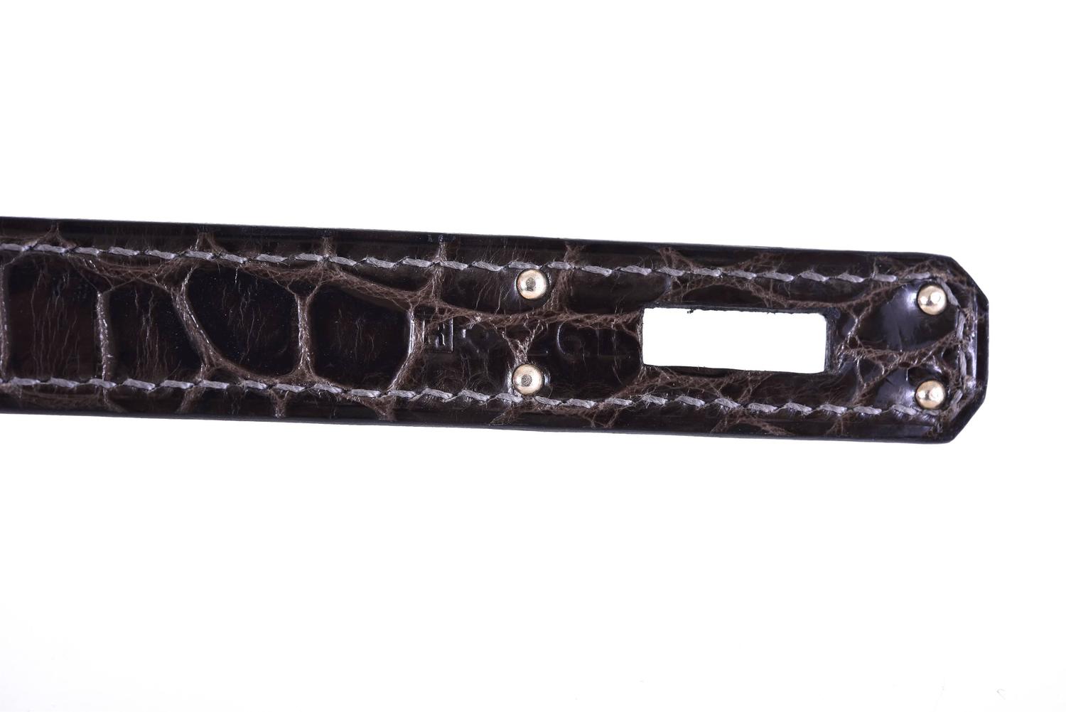 hermes rose tyrien shiny porosus crocodile kelly cut