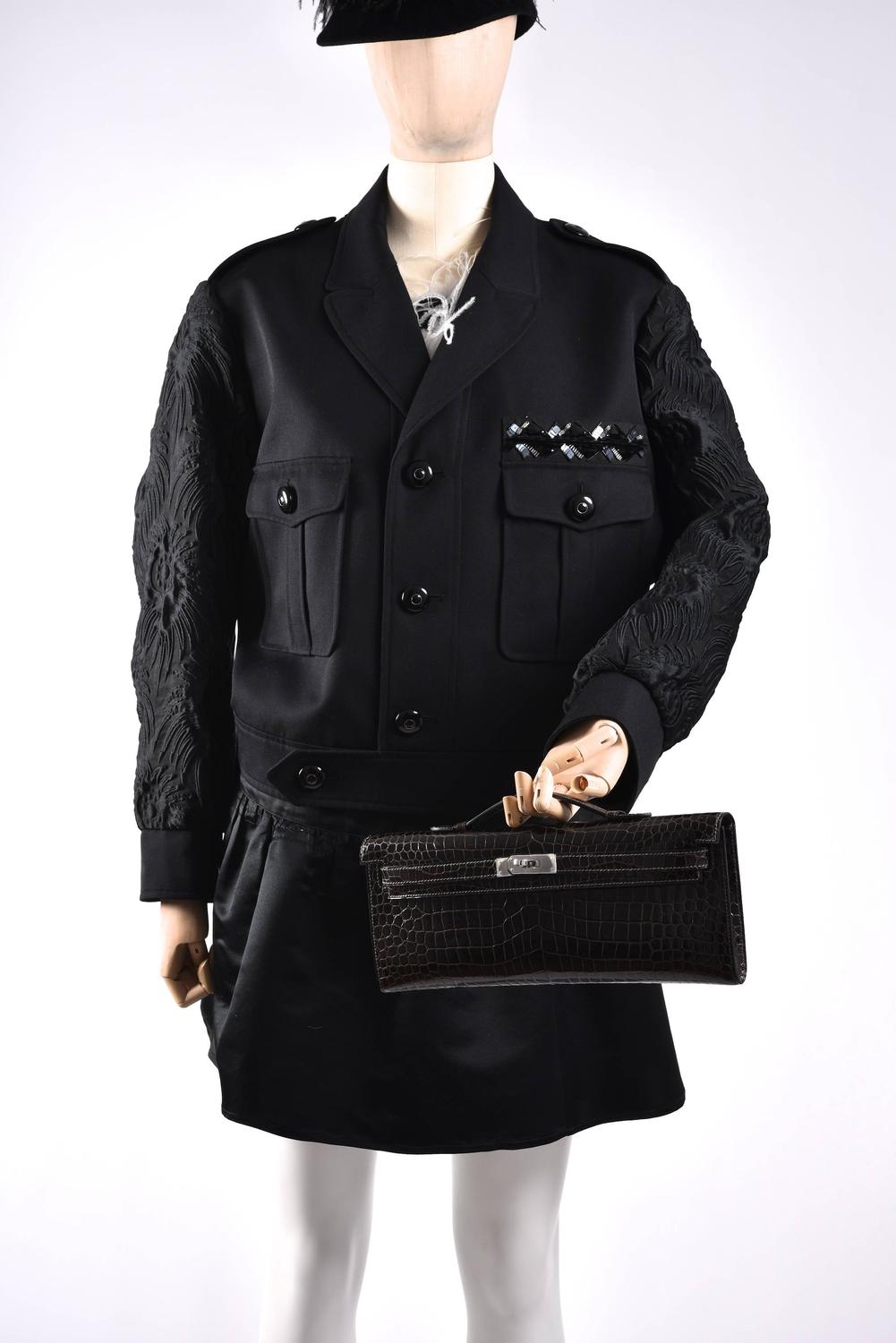 Hermes Kelly cut Graphite Porosus Crocodile Kelly Cut Clutch ... Hermes Kelly cut Graphite Porosus Crocodile Kelly Cut Clutch ...