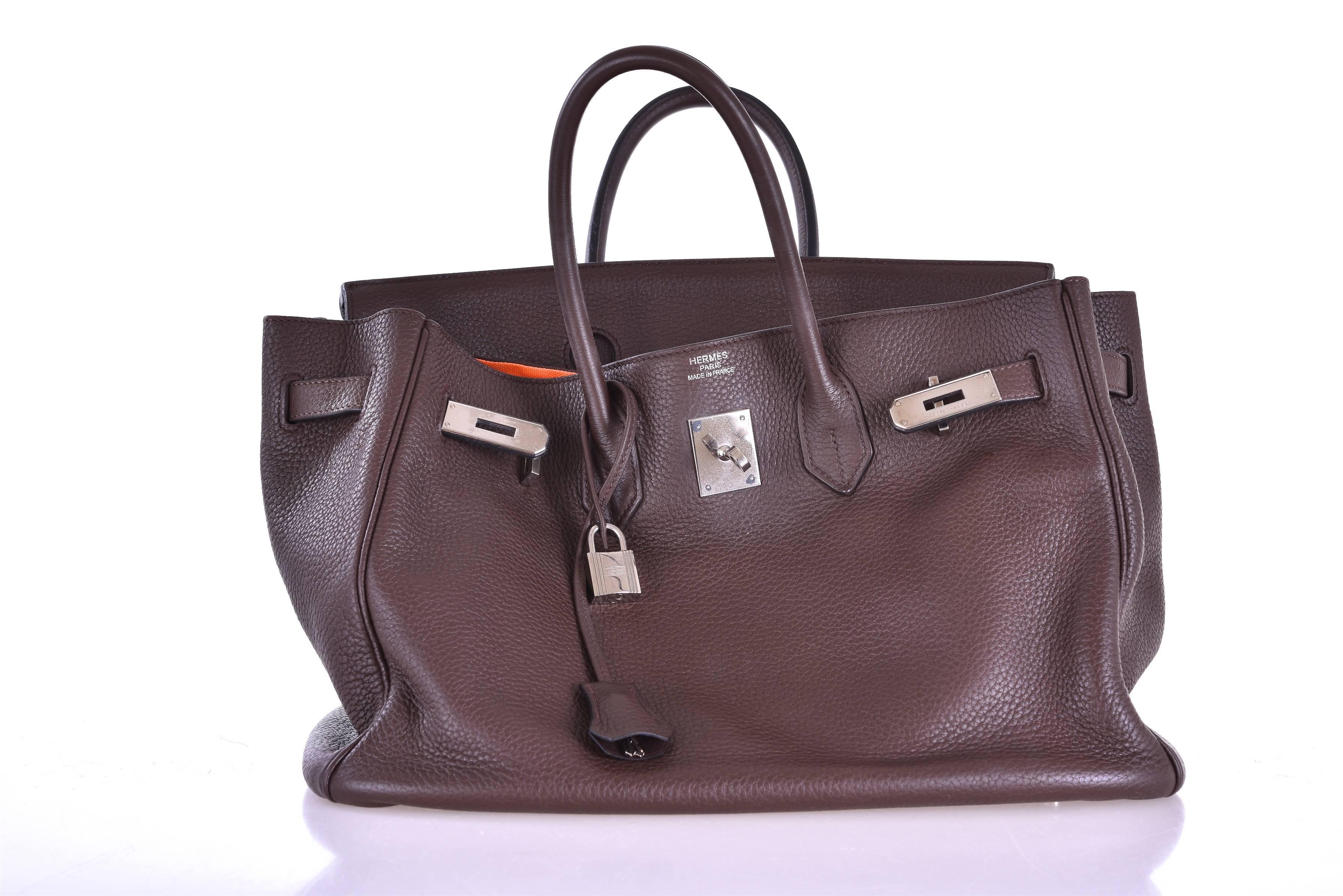 Black Hermes 35cm Birkin Bag Ebene Clemence Leather Birkin JaneFinds