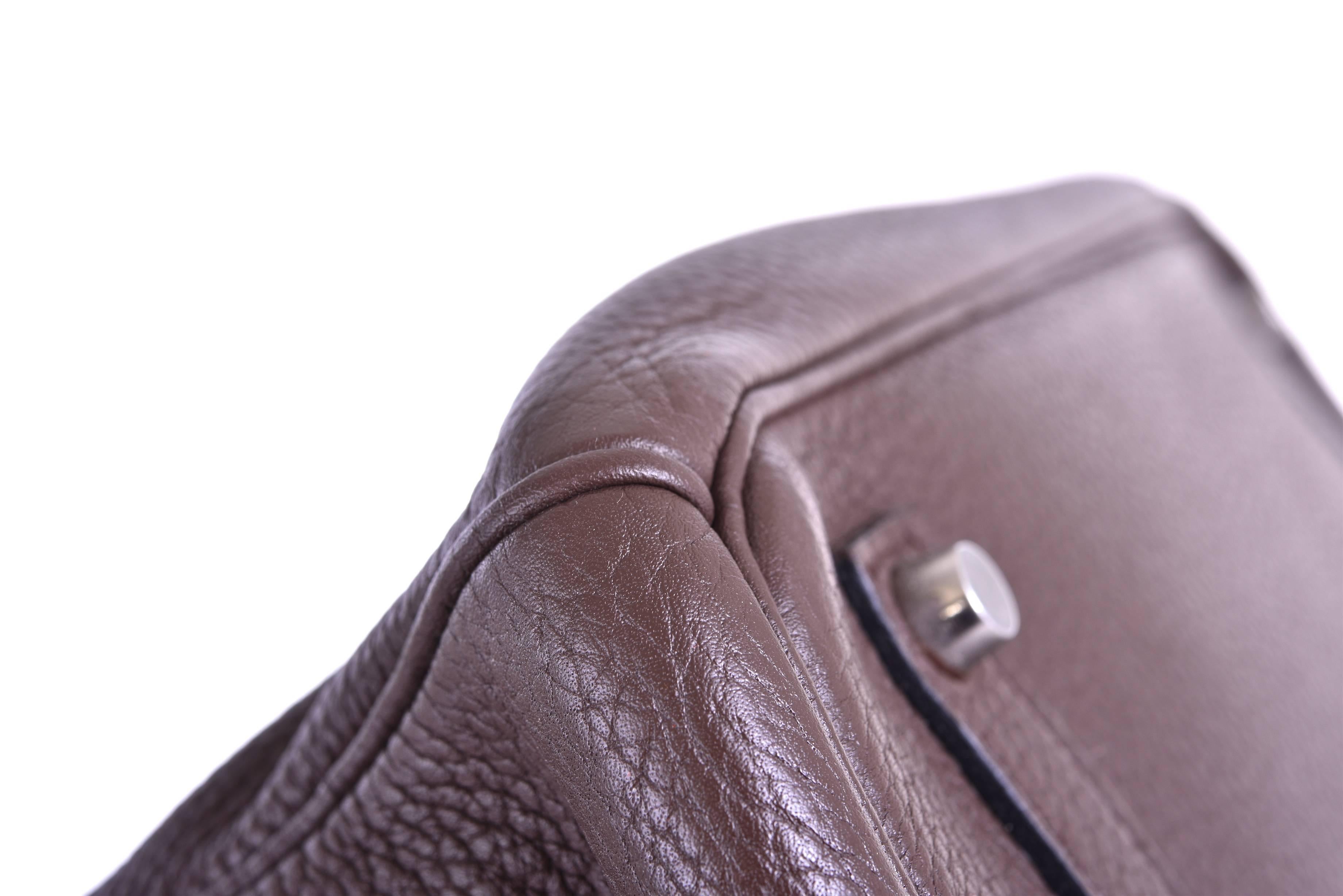 Hermes 35cm Birkin Bag Ebene Clemence Leather Birkin JaneFinds 2