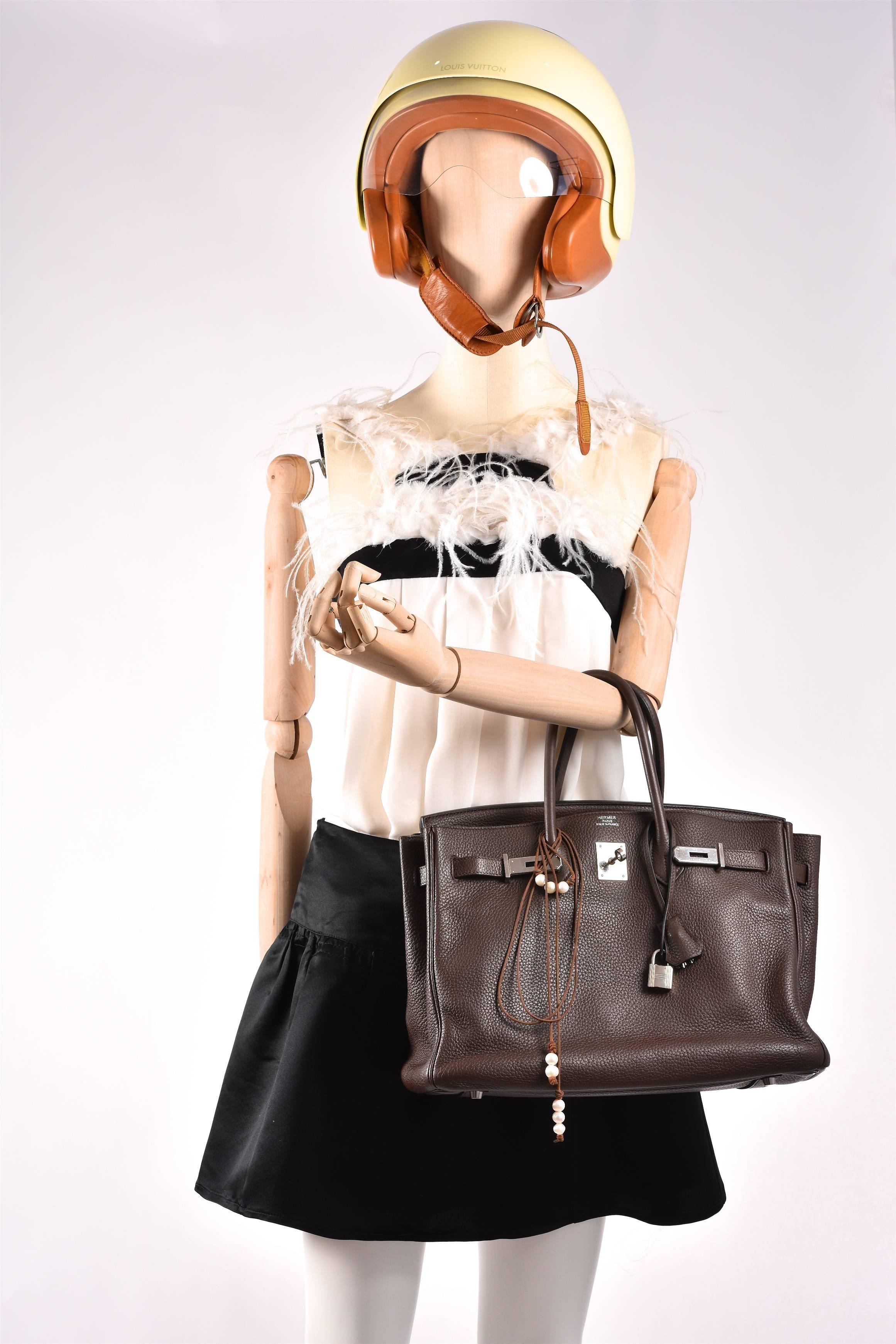 Hermes 35cm Birkin Bag Ebene Clemence Leather Birkin JaneFinds 4