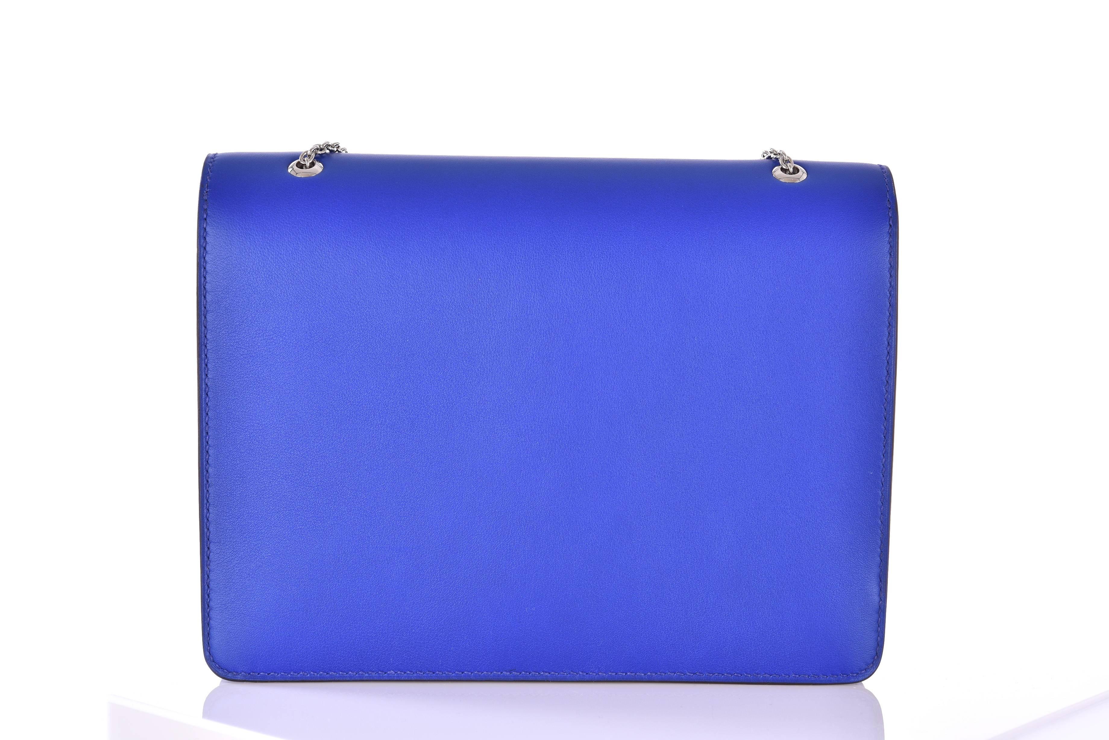 Hermes Catenina Bag Clutch Blue Electric Gorgeous New Bag! JaneFinds 4
