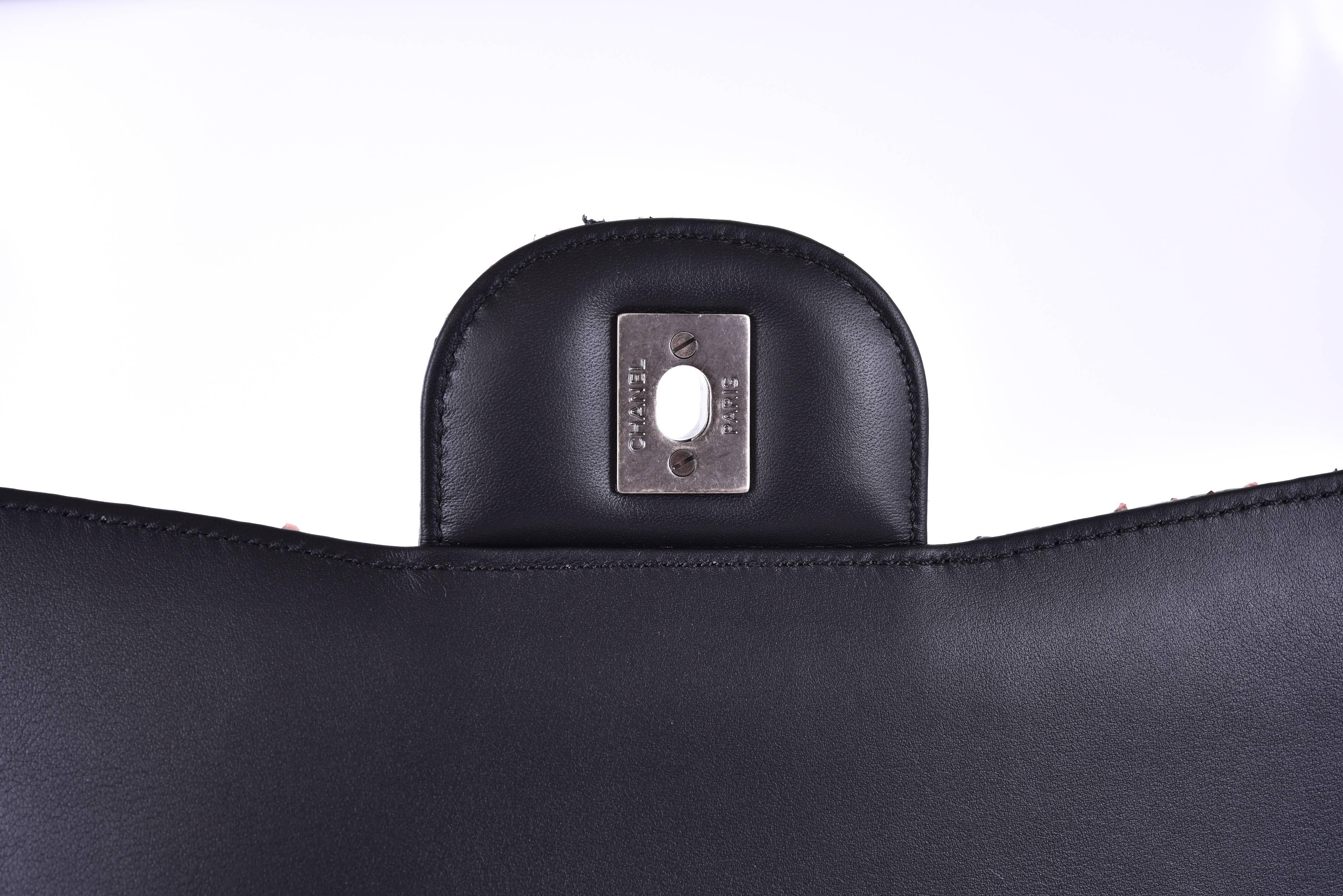 Chanel Multi Color Python Jumbo Classic Double Flap Bag  JaneFinds 6
