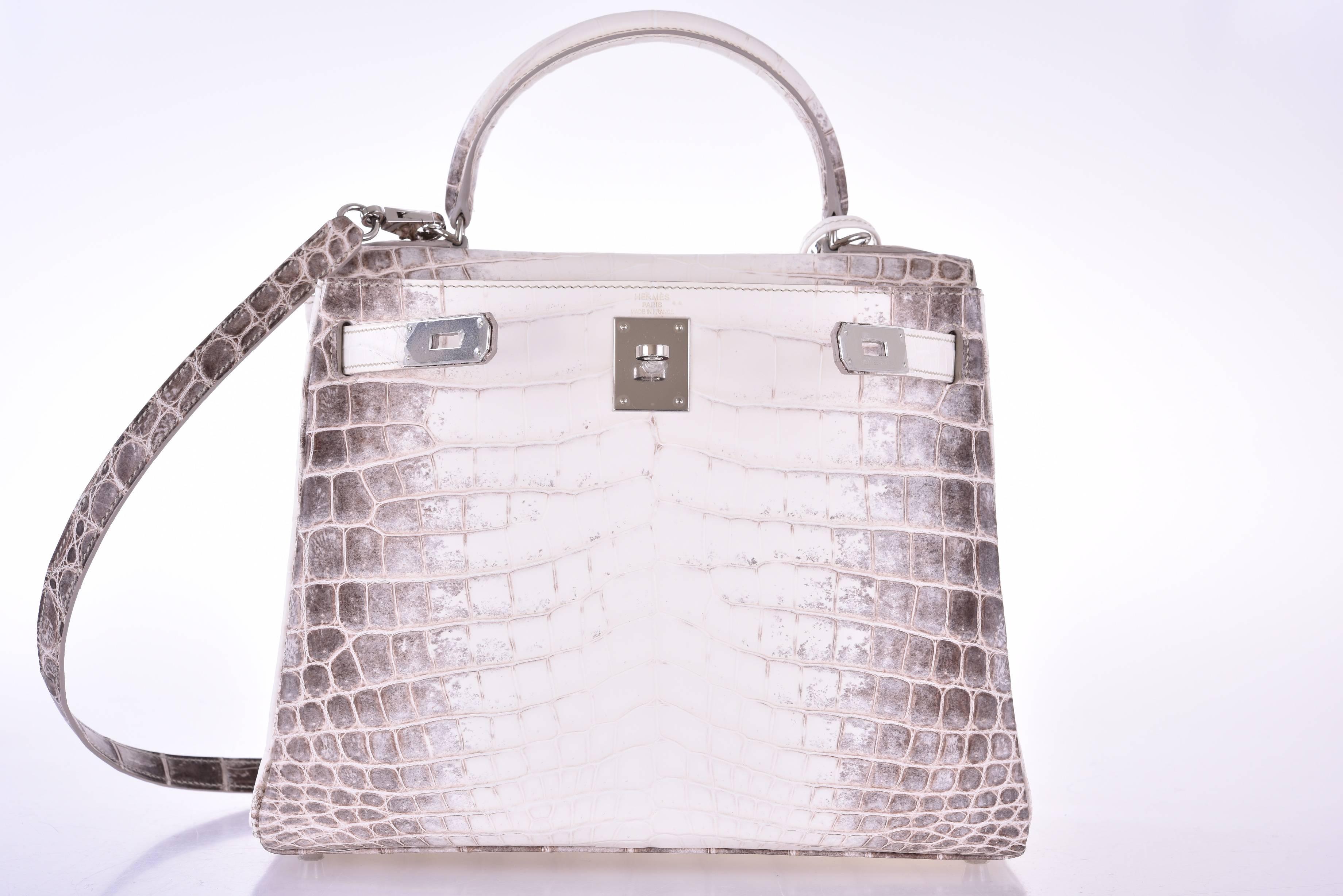 Hermes Kelly 28cm Himalayan Palladium Hardware JaneFinds In New Condition In NYC Tri-State/Miami, NY