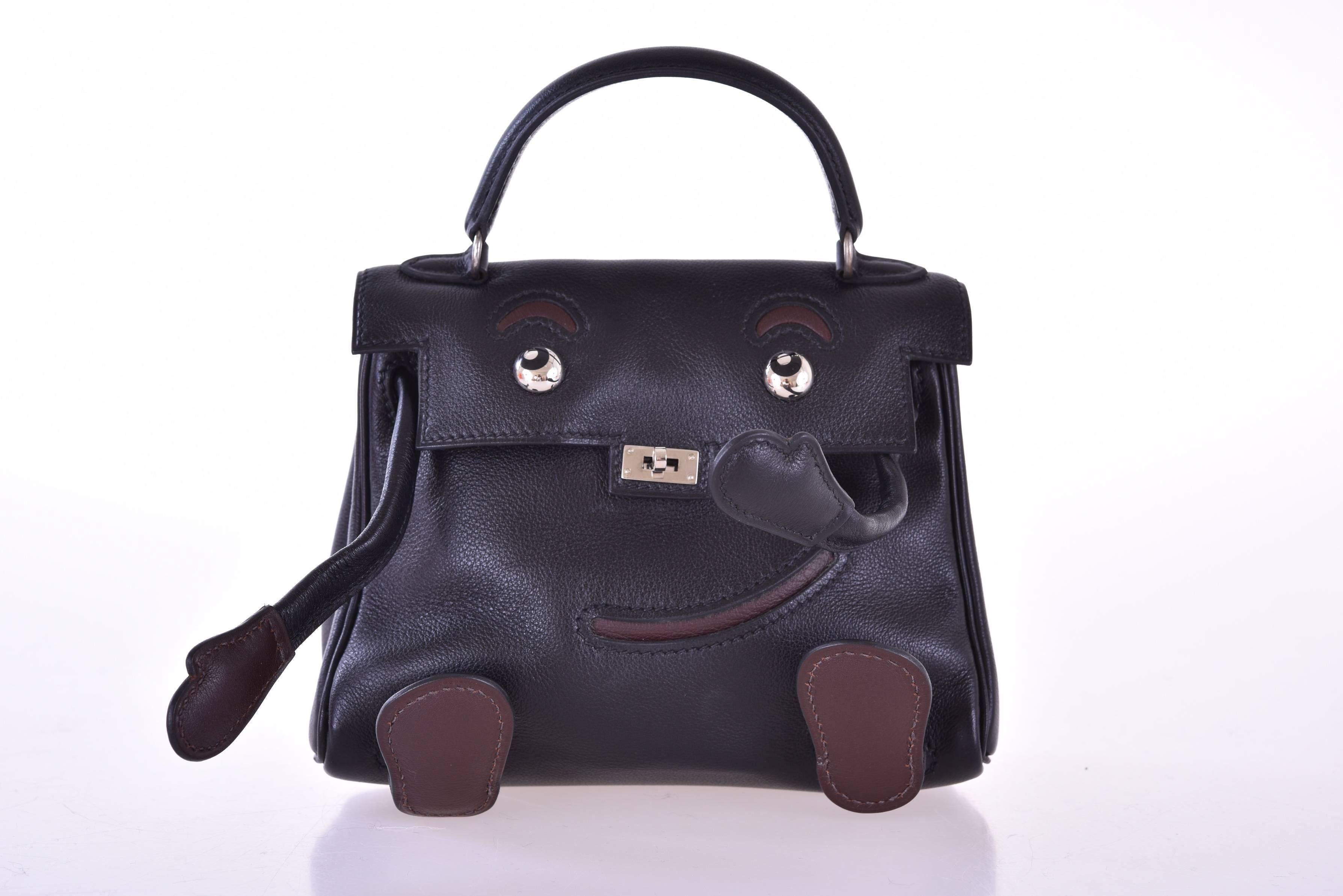 Hermes Kelly Doll Bag Black Idole (Kelly Doll) Gulliver Black JaneFinds In New Condition For Sale In NYC Tri-State/Miami, NY