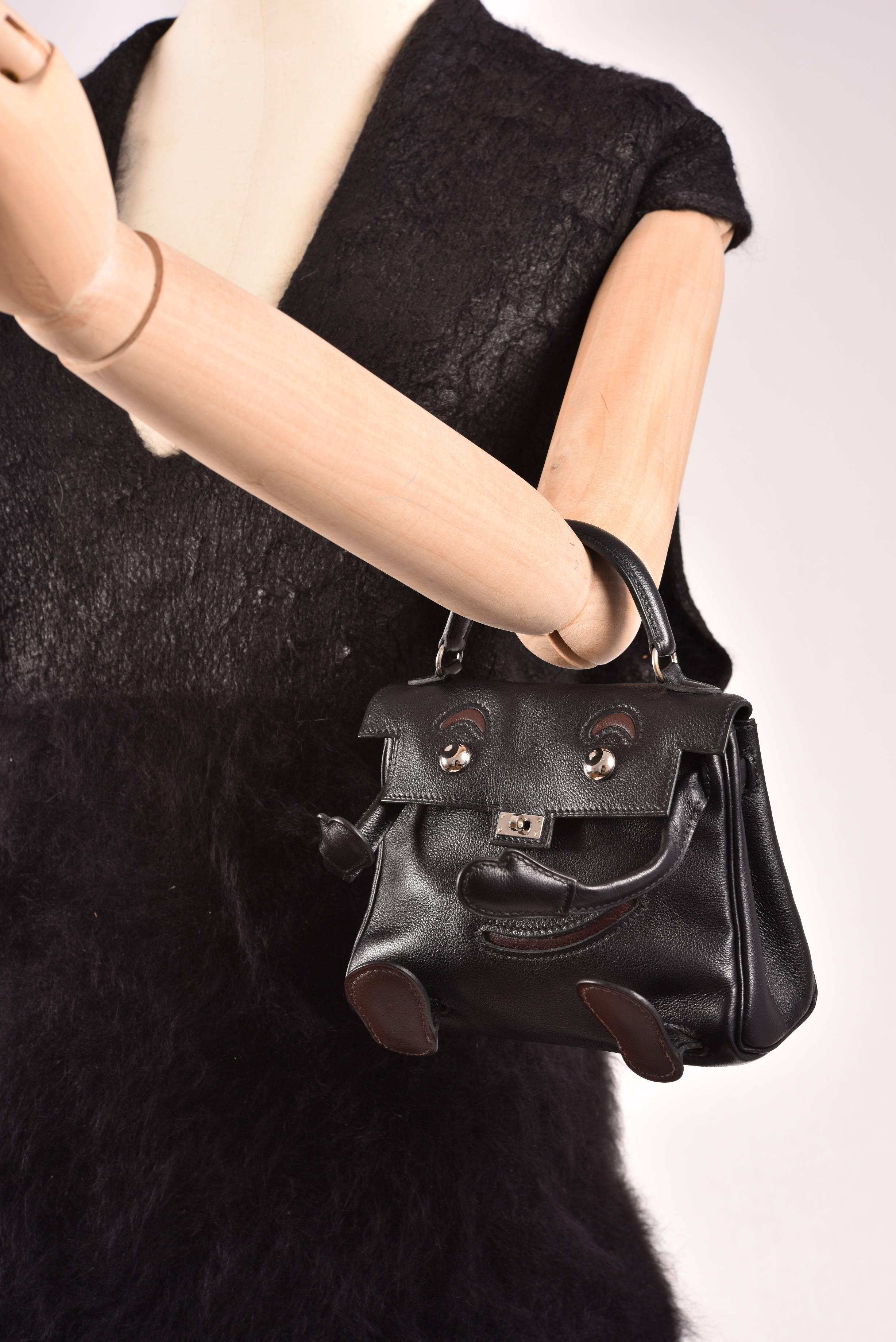 Women's or Men's Hermes Kelly Doll Bag Black Idole (Kelly Doll) Gulliver Black JaneFinds For Sale