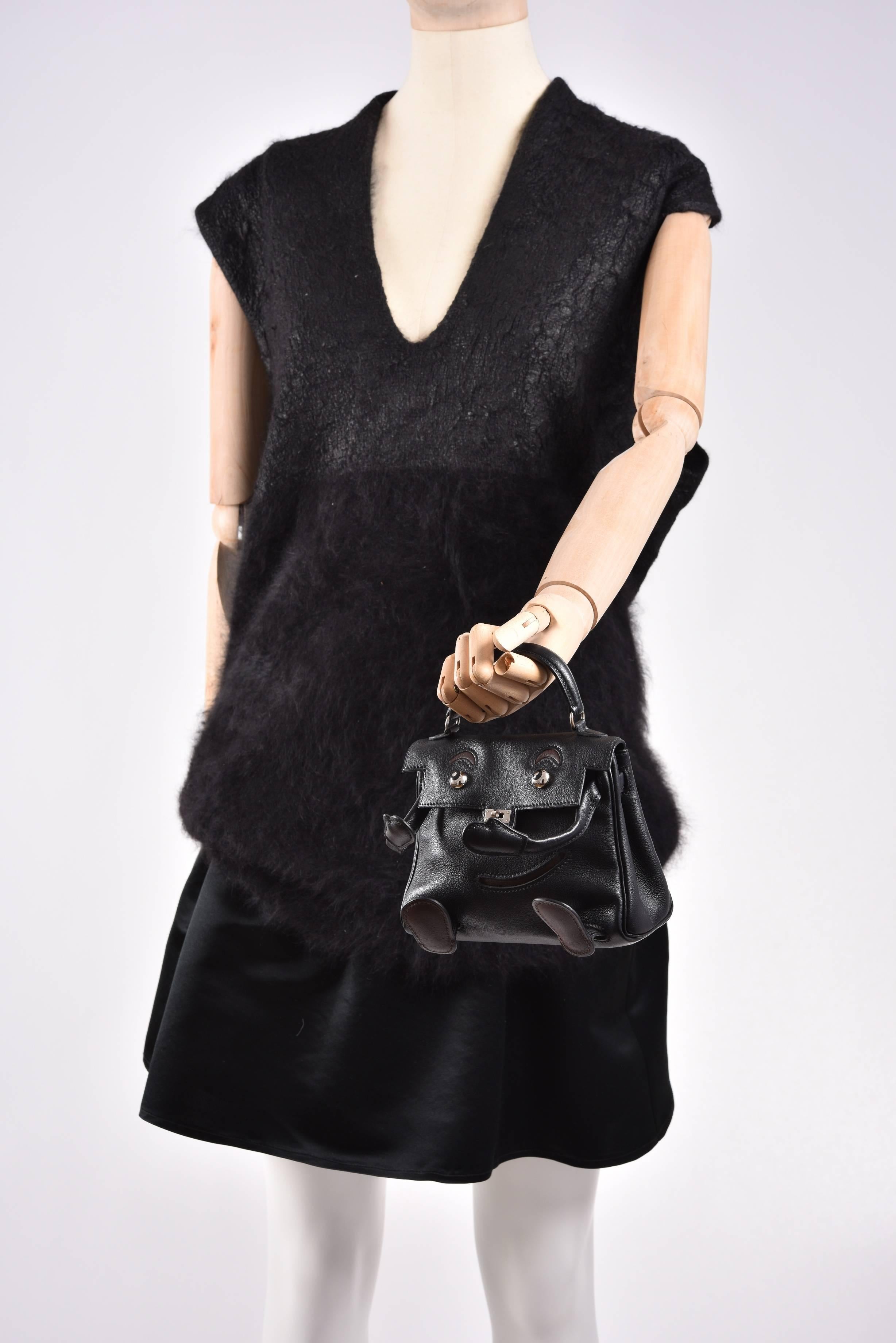 Hermes Kelly Doll Bag Black Idole (Kelly Doll) Gulliver Black JaneFinds For Sale 1