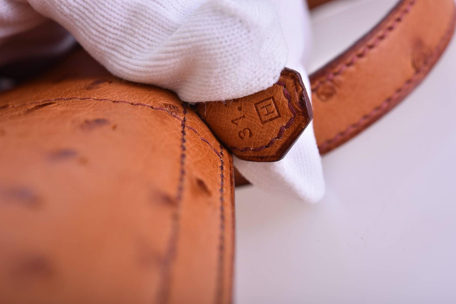 Hermes Bolide Ostrich 27cm Mini Cognac JaneFinds at 1stdibs  