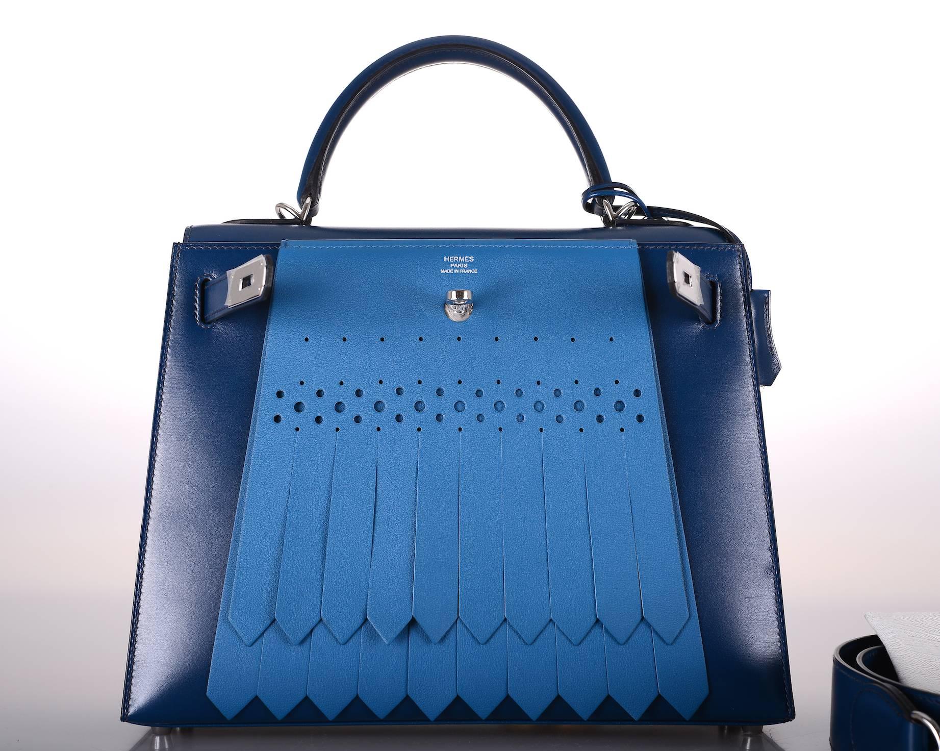 Hermes Kelly 28cm Golf Box Leather Blue De Prusse Bleu De Galice JaneFinds 5