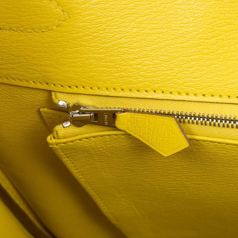 Hermes 35CM Birkin Mimosa Matte Alligator Palladium JaneFinds For Sale 3