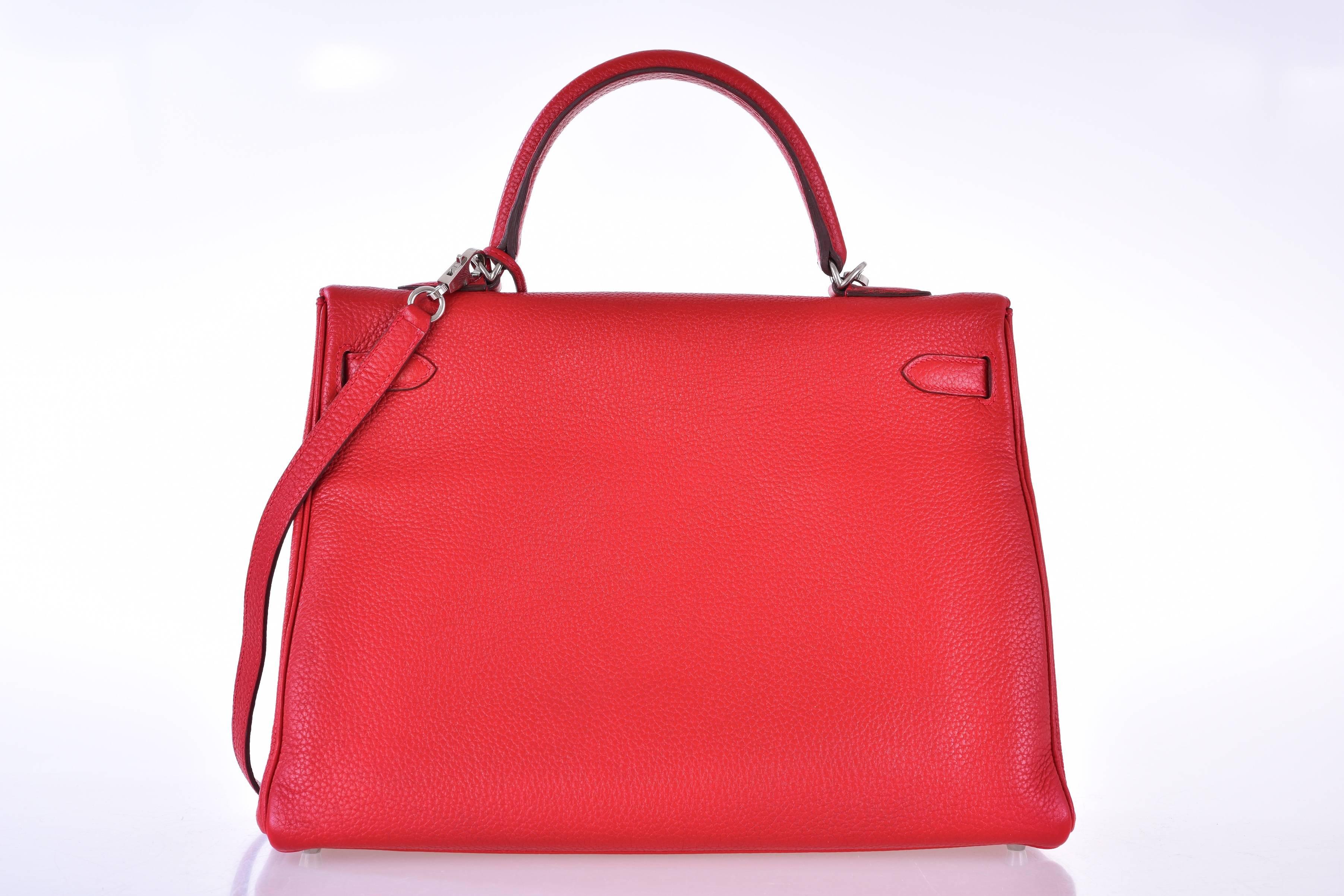 Hermes Kelly 35cm Rouge Casaque Togo Leather pre-loved
Excellent condition
13.5