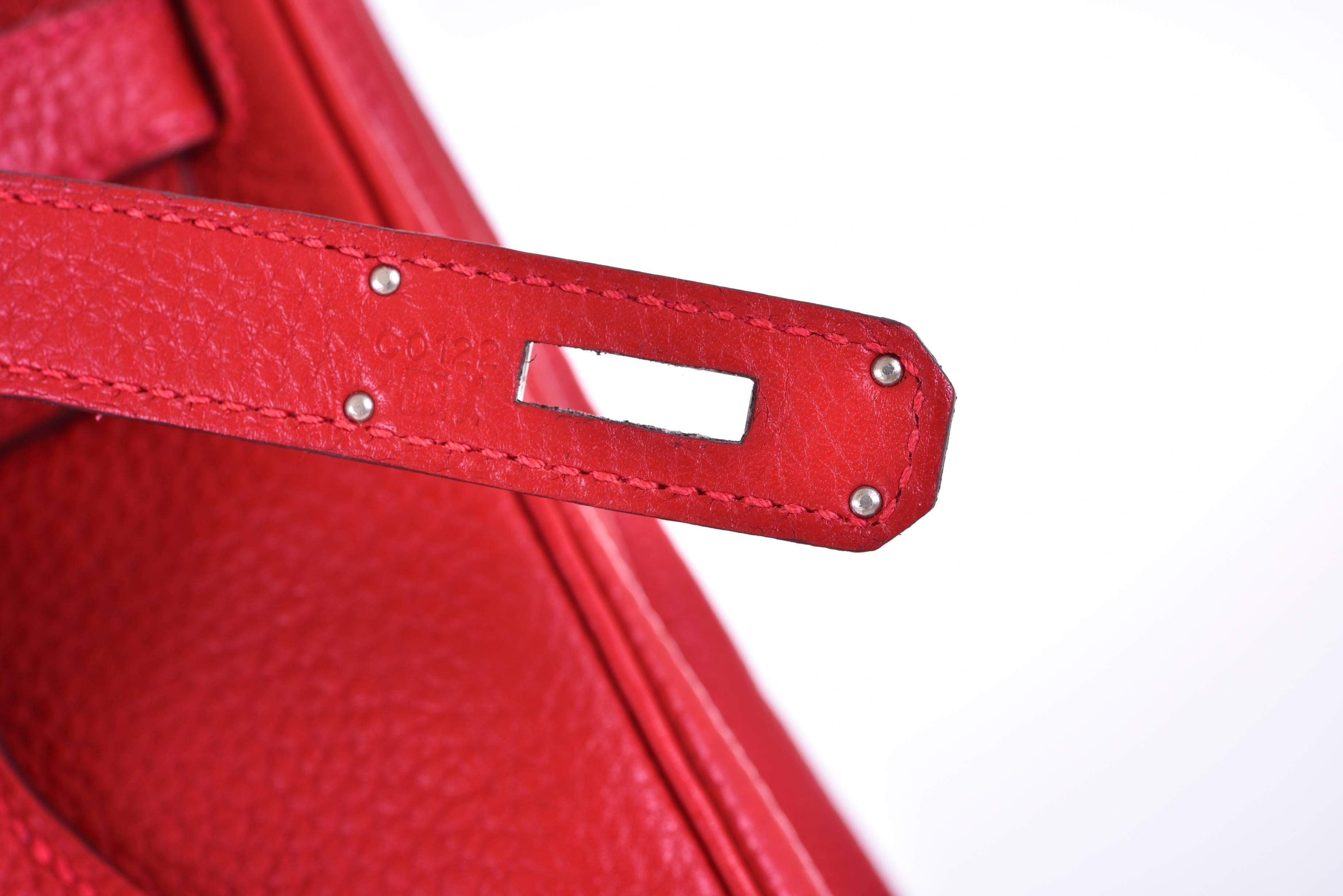 Red Hermes Kelly 35cm Rouge Casaque Togo Leather pre-loved JaneFinds