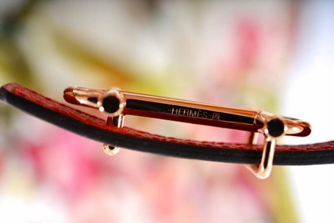 Hermes Belt 80cm Rouge H & Rouge Vif pink gold Collectors JaneFinds In New Condition For Sale In NYC Tri-State/Miami, NY