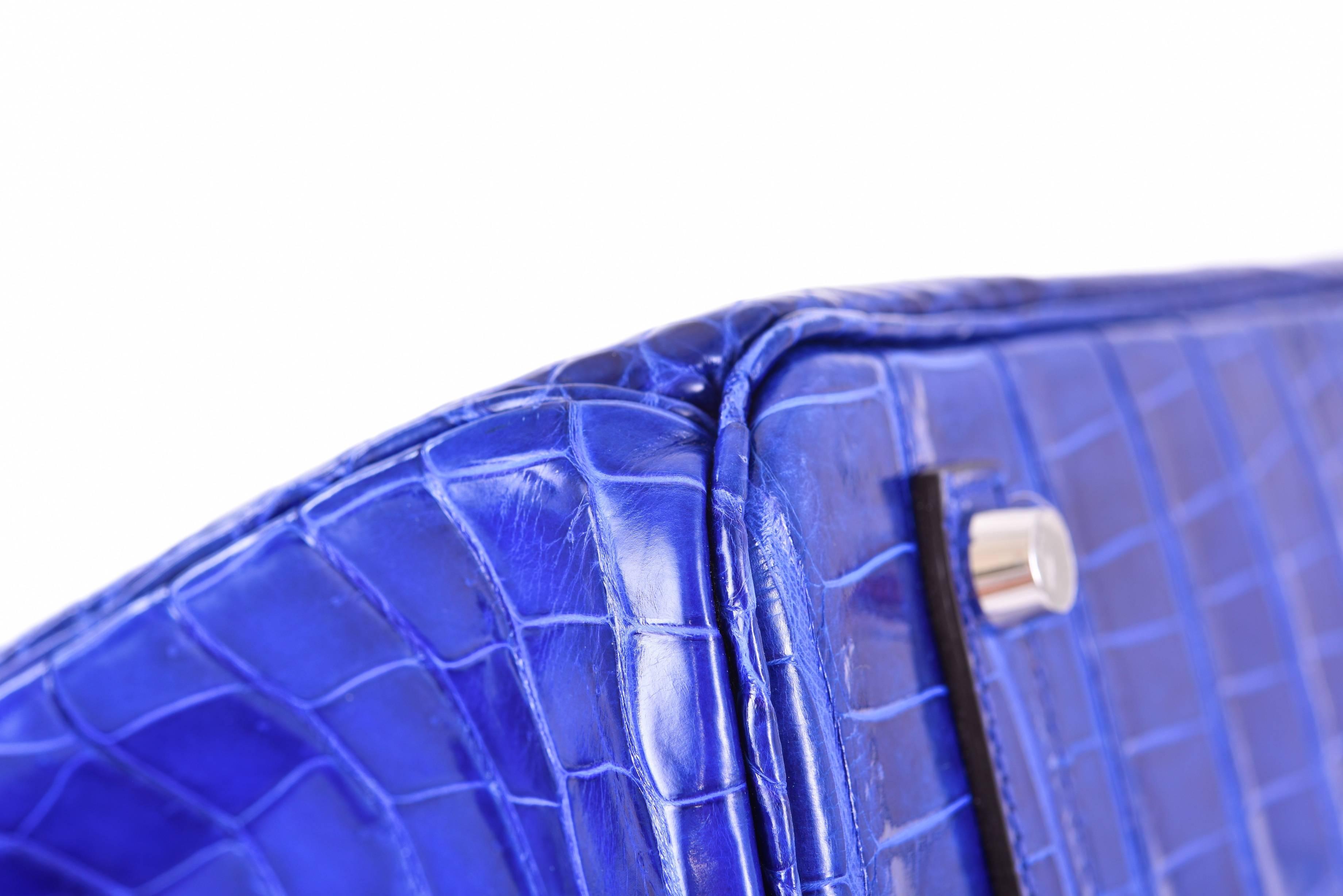 Hermes 35cm Birkin Tasche Blau Electric Palladium Hardware Jane Finds im Zustand „Hervorragend“ in NYC Tri-State/Miami, NY