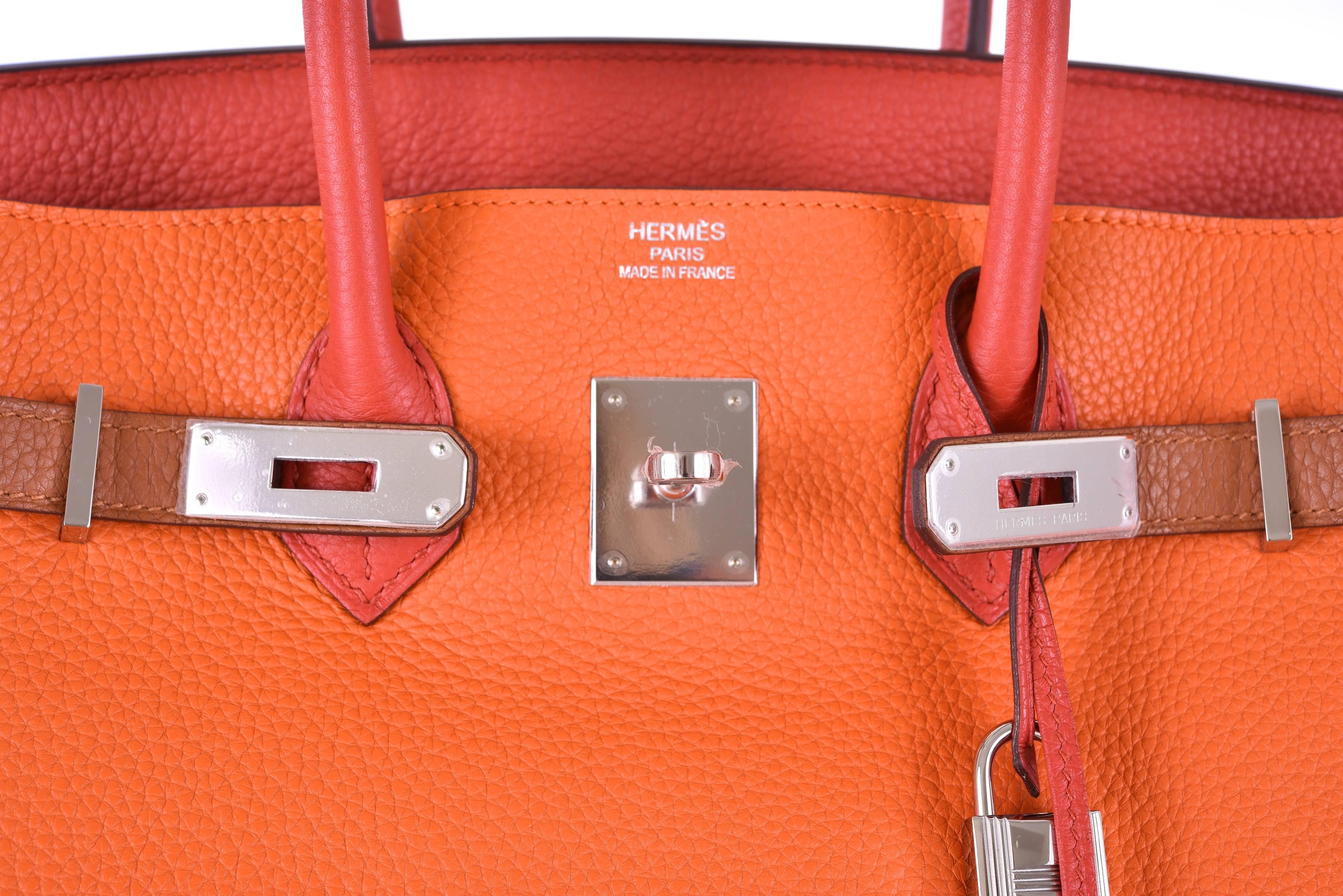 Orange Hermes Birkin 35CM Arlequin Birkin 6 Color Bag JaneFinds