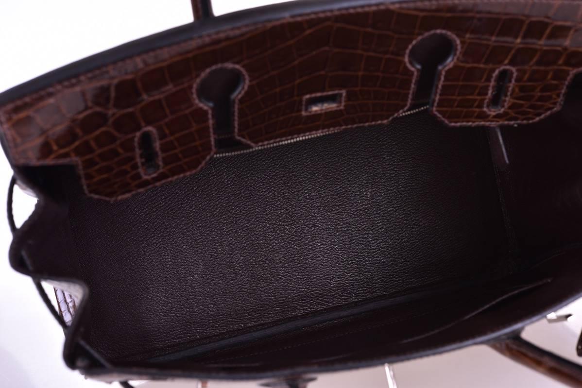 Hermes Birkin Bag 30cm Havanne Nilo Crocodile Palladium Hardware JaneFinds 4