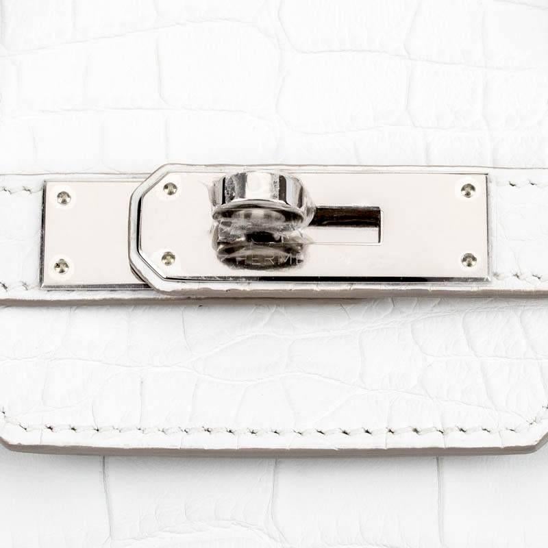 Hermes Birkin 35cm Nuage White Alligator Palladium Hardware JaneFinds 2