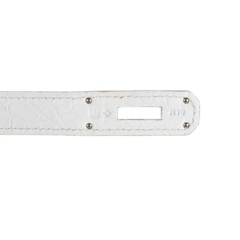 Hermes Birkin 35cm Nuage White Alligator Palladium Hardware JaneFinds 3