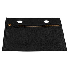 Hermès Birkin Pochette Bolsillo Togo Negro con Herrajes Dorados