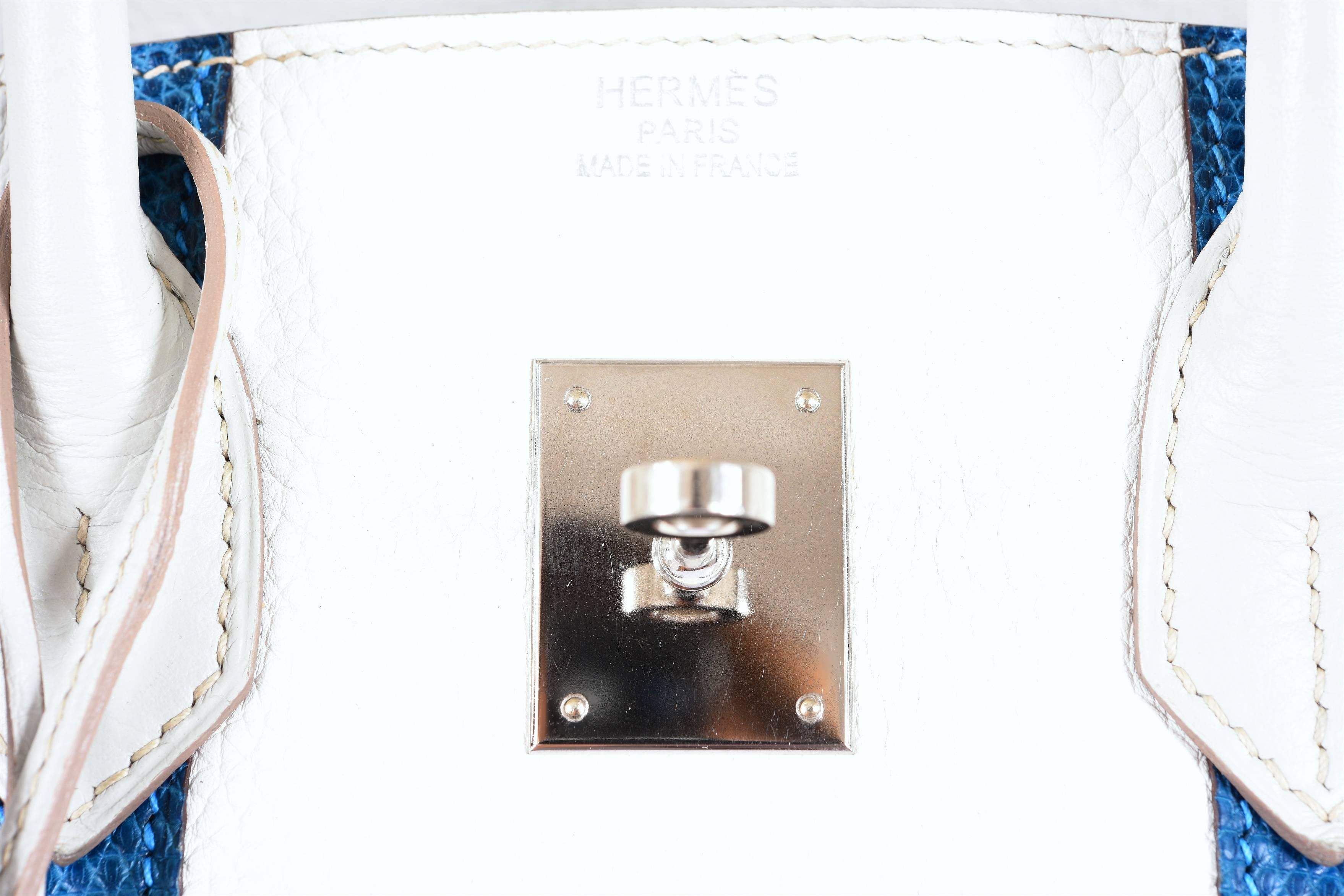 Hermes Club Birkin 35cm Bag Gris Perle Mykonos White Clemence Lizard JaneFinds 4