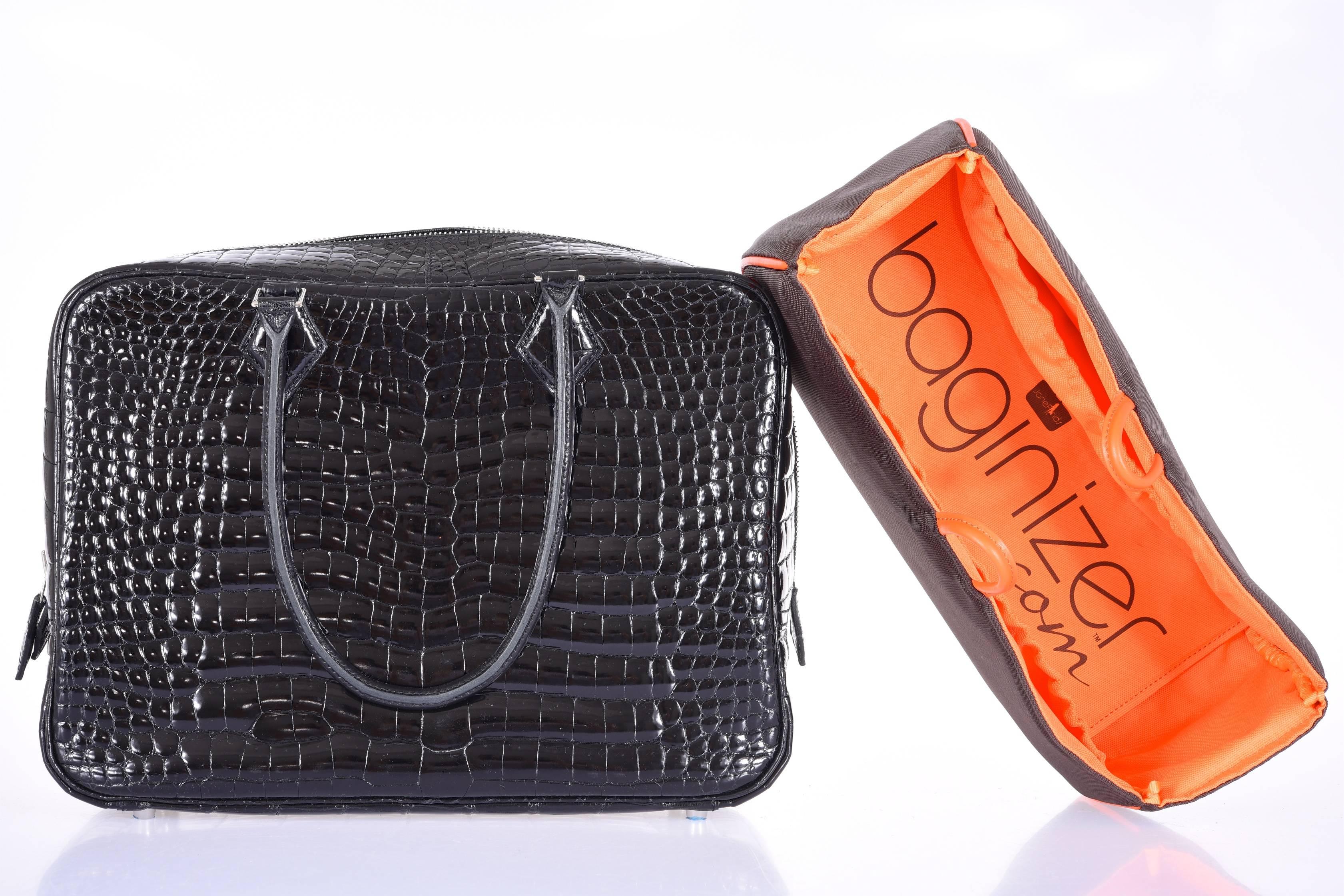 Hermes Limited Edition Plume Crocodile Black Porosus Bag 32cm JaneFinds In New Condition In NYC Tri-State/Miami, NY