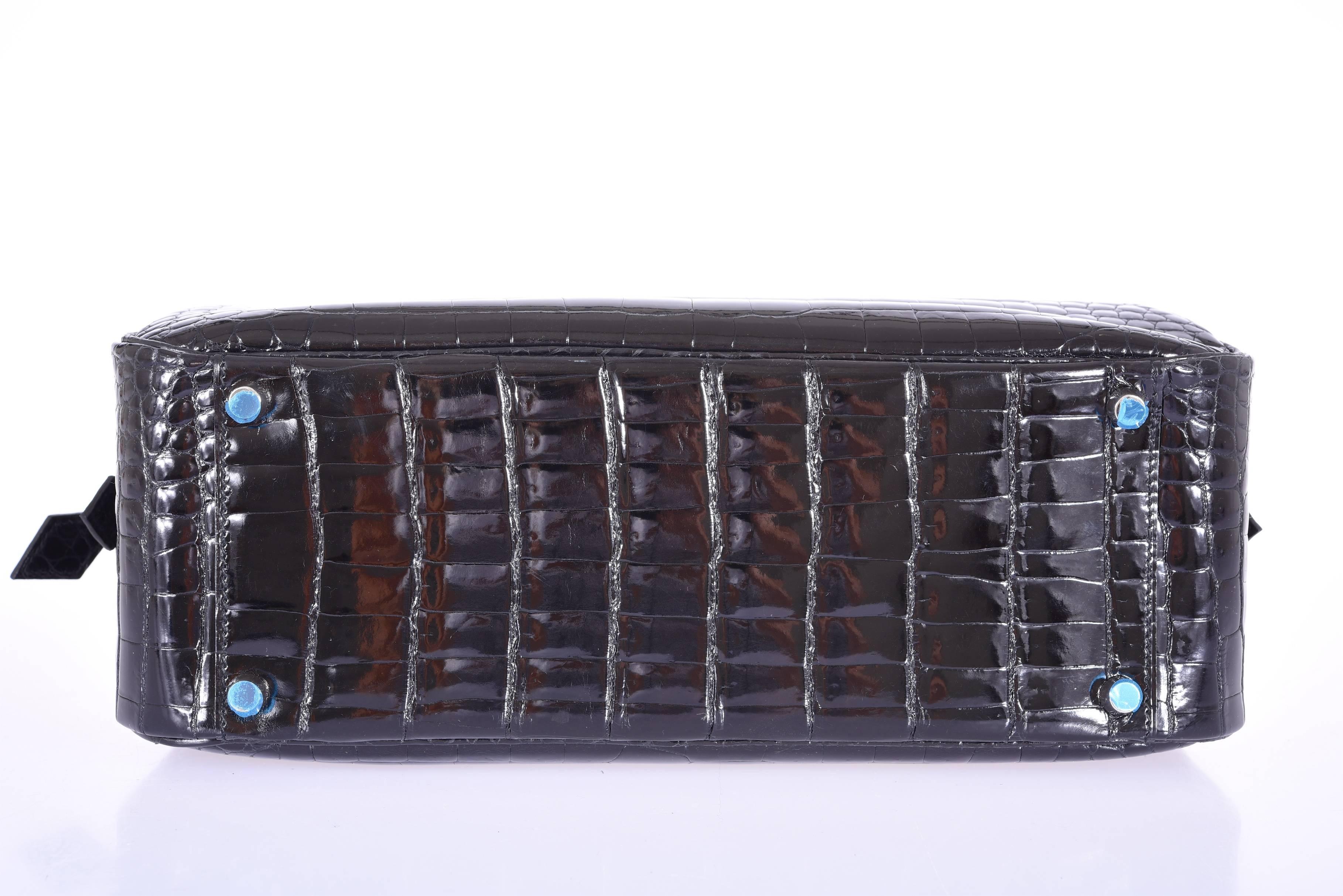 Hermes Limited Edition Plume Crocodile Black Porosus Bag 32cm JaneFinds 3