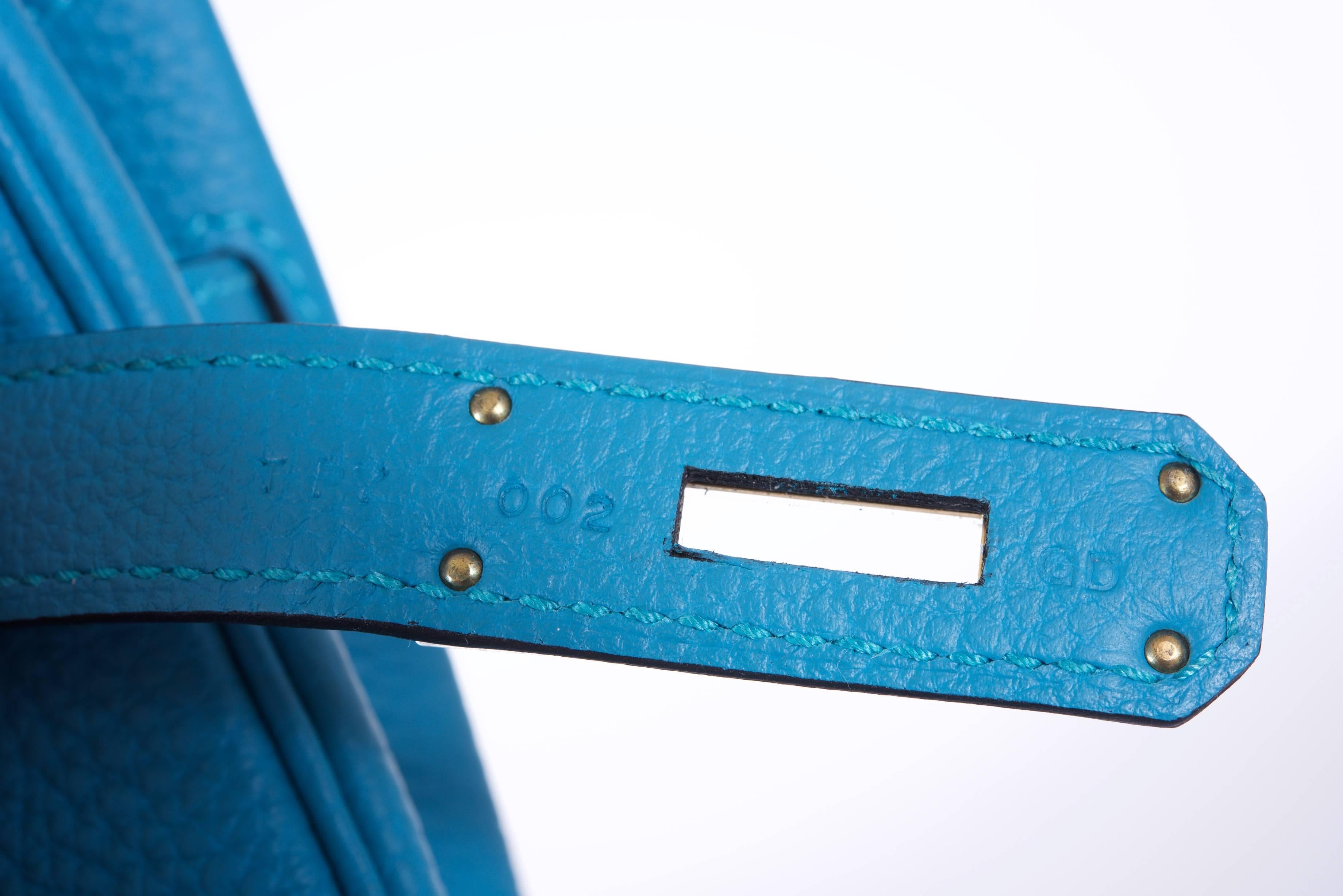 Hermes Birkin Bag 30cm Turquoise Togo with Gold hardware JaneFinds 2
