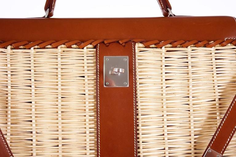 Hermes 35cm Picnic Kelly Wicker Rare * Limited! For Sale at 1stDibs