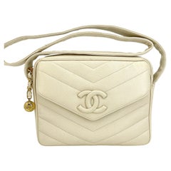 Chanel Vintage Mushroom Beige Caviar Covered CC Camera Bag 24k GHW 68266