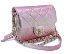 Chanel 22C Metallic Mermaid Ombre Pink Mini Wallet Flap Bag GHW 68268