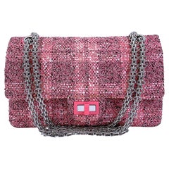 Chanel 2019 Pink Tweed 225 2.55 Reissue Flap Bag RHW 68470