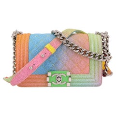 Chanel 17C Rainbow Caviar Coco Cuba Small Boy Flap Bag 68521