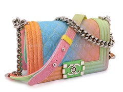 Chanel 17C Rainbow Caviar Coco Cuba Small Boy Flap Bag 68521
