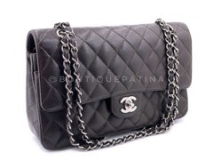 Chanel 2007 Vintage Dark Brown Caviar Medium Classic Double Flap Bag SHW 69073