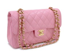 Chanel 2006 Vintage Sakura Pink Small Classic Double Flap Bag 24k GHW 69165