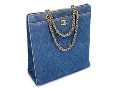 Chanel 1994 Vintage N/S Denim Shopper Tote Bag 24k GHW 69166