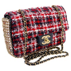 Pristine Chanel Jeweled Pearl Tweed Rectangular Mini Flap Bag GHW 69201