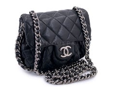 Chanel Black Mini Chain Around Flap Crossbody Messenger Bag SHW 69205