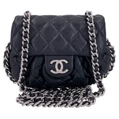 Chanel Black Mini Chain Around Flap Crossbody Messenger Bag SHW 69205