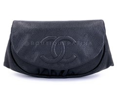 Chanel Black Caviar Halbmond-Geldbörse an Kette (WOC) SHW 69253