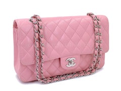 Chanel 2004 Sakura Pink Caviar Medium Classic Double Flap Bag SHW 69284