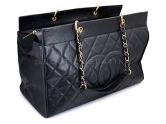 Chanel 2003 Vintage Black Caviar Supermodel Weekender XXL Travel Tote Bag 69318
