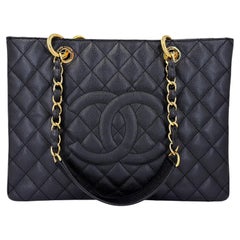 Chanel Black Caviar Grand Shopper Tote GST Bag GHW 69336