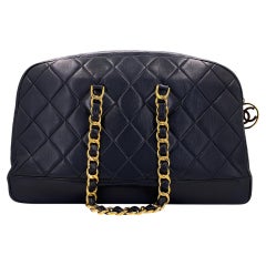 Chanel 92A Vintage Runway Weekender Quilted Bowler Bag 24k GHW 69353
